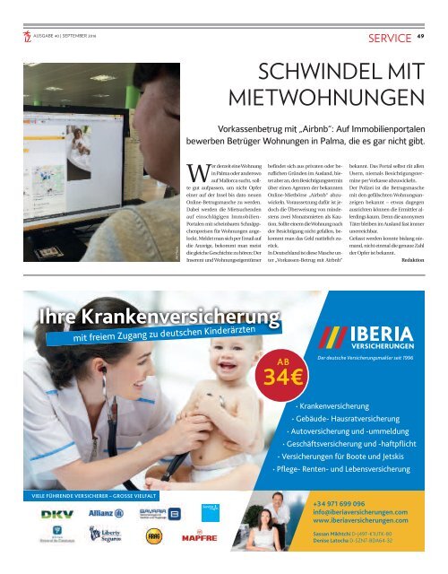 Die Inselzeitung Mallorca September 2016