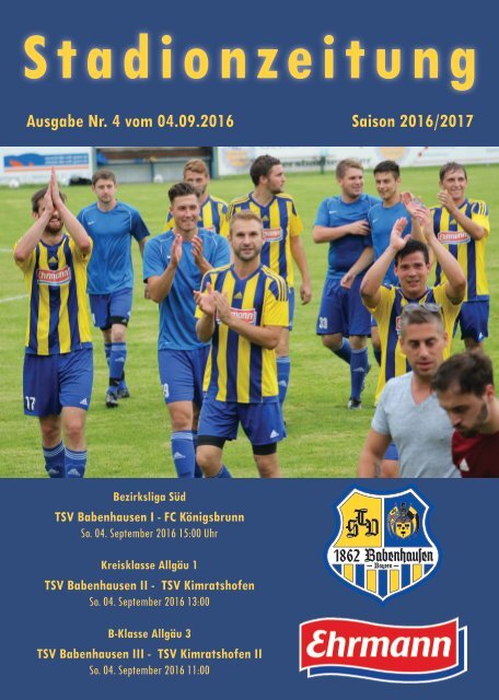 20160904 Stadionzeitung TSV Babenhausen - FC Königsbrunn