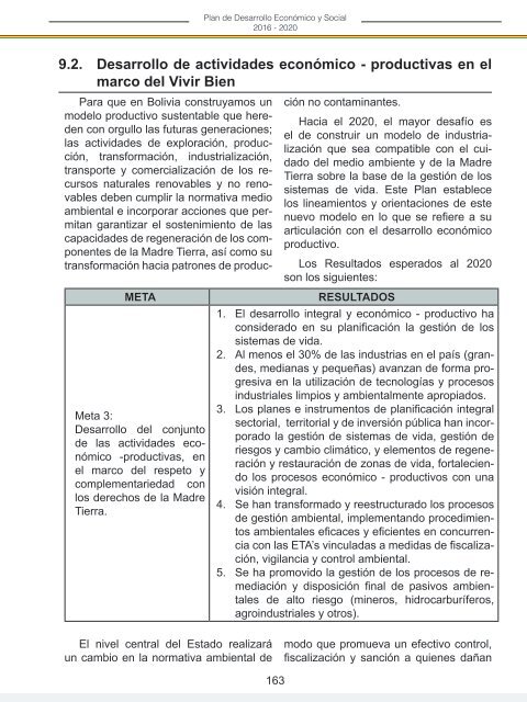 PLAN DE DESARROLLO ECONÓMICO Y SOCIAL