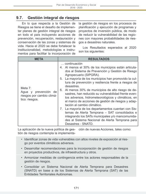 PLAN DE DESARROLLO ECONÓMICO Y SOCIAL