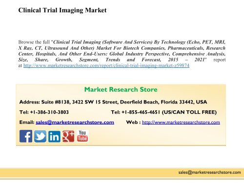 Clinical Trial Imaging Market Growing at a CAGR of 6.30% between 2016 and 2021