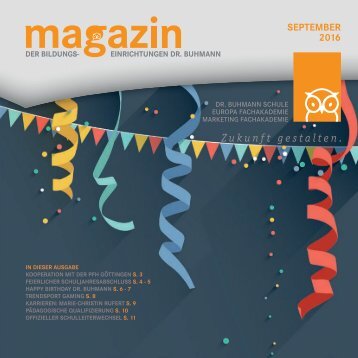 Magazin der Bildungseinrichtungen Dr. Buhmann, September 2016