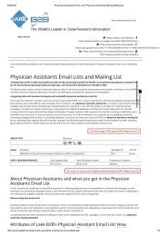 Mailing list of Physician Assistants
