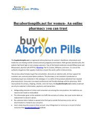 Buyabortionpills.net for women- An online pharmacy you can trust