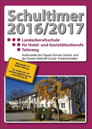 Schultimer der Landesberufsschule für Hotel- und Gaststättenberufe Tettnang 2016/2017