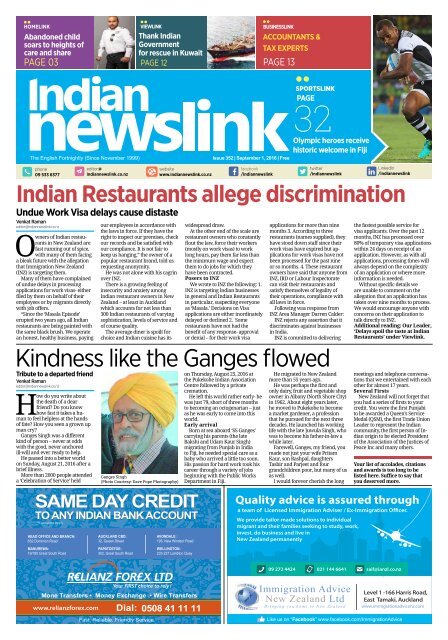 Indian Newslink Sept 1, 2016 Digital Edition