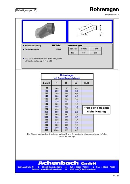 Rohretagen - Achenbach GmbH