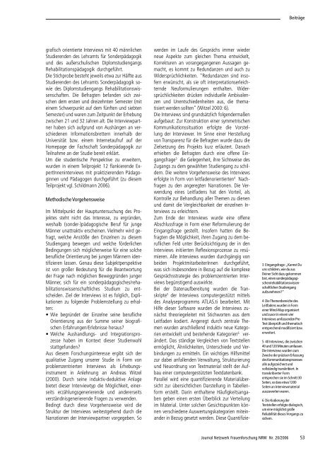 THEMEN: Netzwerk Frauenforschung NRW JOURNAL Nr. 20/2006