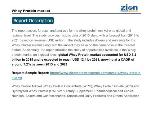 Whey Protein market