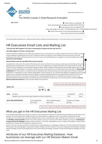 HR Decision Makers email list