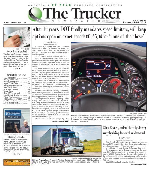 The Trucker Newspaper - September 1, 2016