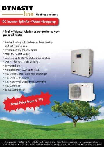 DC Inverter Split-Air-/Water-Heatpump - Klimaconnect