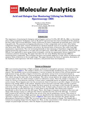 Acid and Halogen Gas Monitoring Utilizing Ion Mobility ...