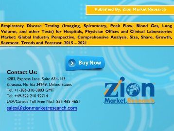 Respiratory Disease Testing Market Growing at a CAGR of 3.6% between 2016 and 2021