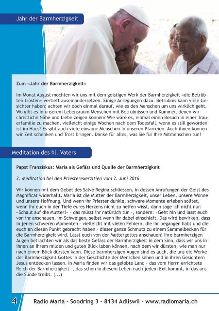 Radio Maria Schweiz - August 2016