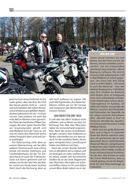 GS MotorradMagazin Sonderdruck Schwarzwald