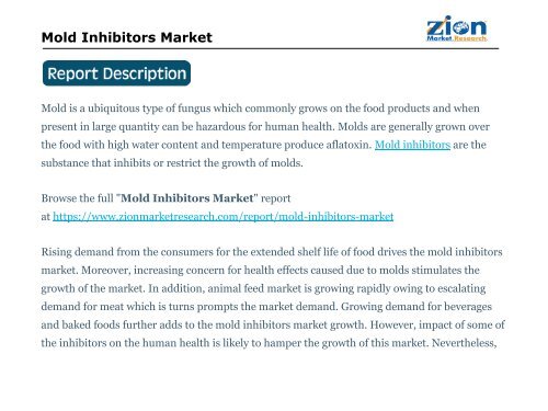 Mold Inhibitors Market