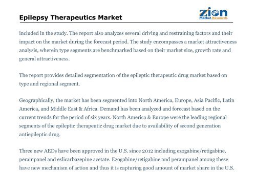 Epilepsy Therapeutics Market