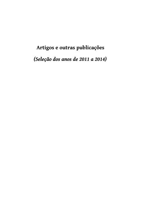 SEQUÊNCIAS, Artigos e outras publicações Entre 2008-14_Paulo Vitor Grossi (2016)