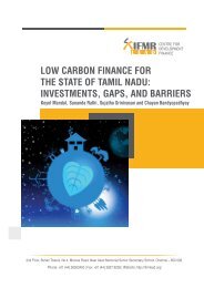 Low Carbon finance for Tamil Nadu: Investments, Gaps and Barriers - Shakti Foundation