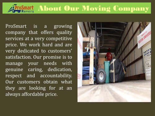 Movers in Maryland| ProSmart Movers