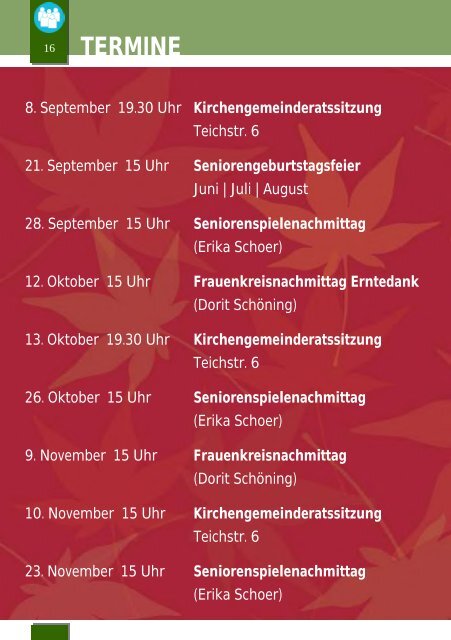 Gemeindebrief September Oktober November INTERNET