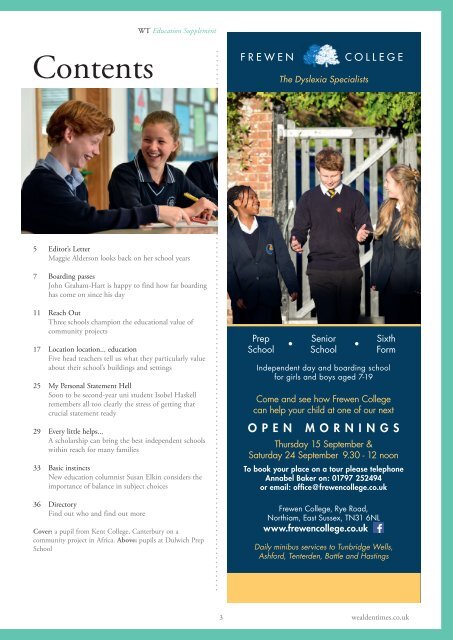 Wealden Times | WT175 | September 2016 | Education supplement inside