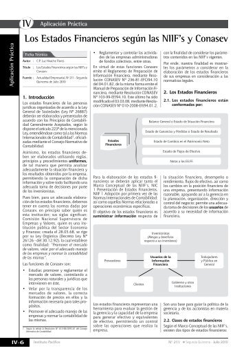 Lectura sesión 2 EEFF SEGÚN NIIFs  y CONASEV