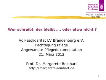 Pflege - Startseite - Dr. Margarete Reinhart