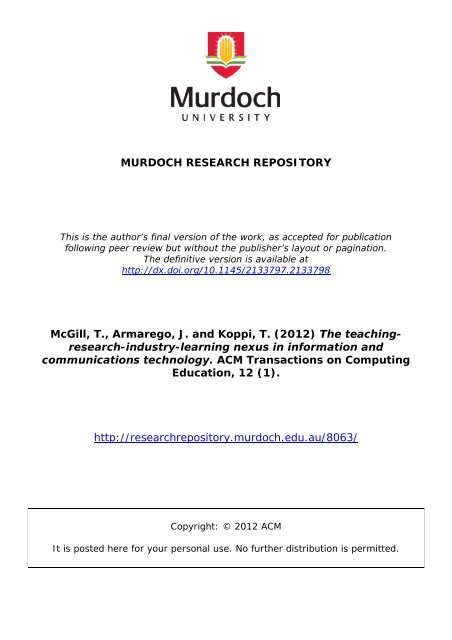 murdoch university thesis repository