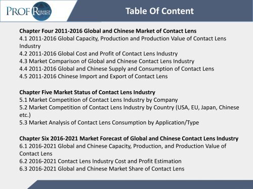 Contact Lens Industry, 2011-2021 Market Research