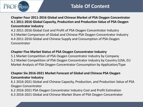 PSA Oxygen Concentrator Industry, 2011-2021 Market Research