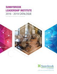 Sunnybrook Leadership Institute 2016 - 2019 Catalogue