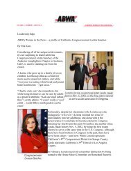 ABWA Women in the News – a Profile of California Congresswoman Loretta Sanchez