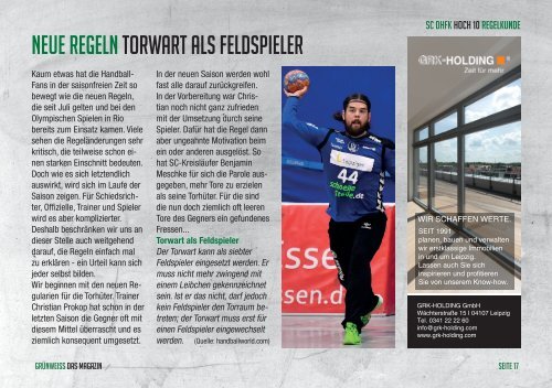 GRÜNWEISS – das Magazin der DHfK-Handballer