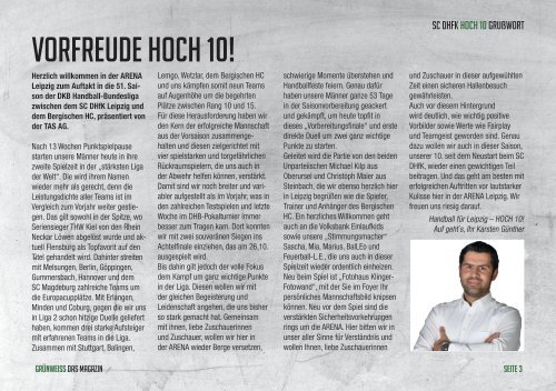 GRÜNWEISS – das Magazin der DHfK-Handballer