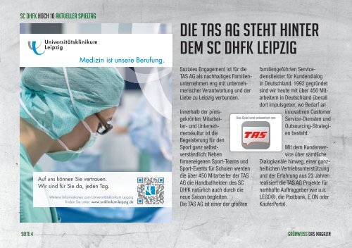 GRÜNWEISS – das Magazin der DHfK-Handballer