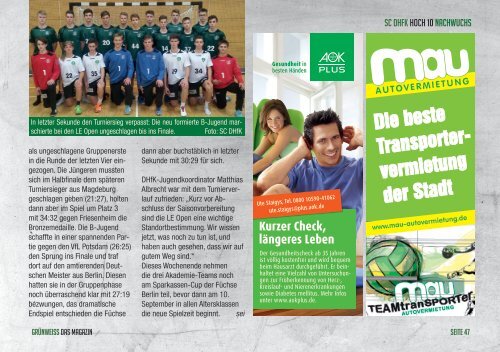 GRÜNWEISS – das Magazin der DHfK-Handballer