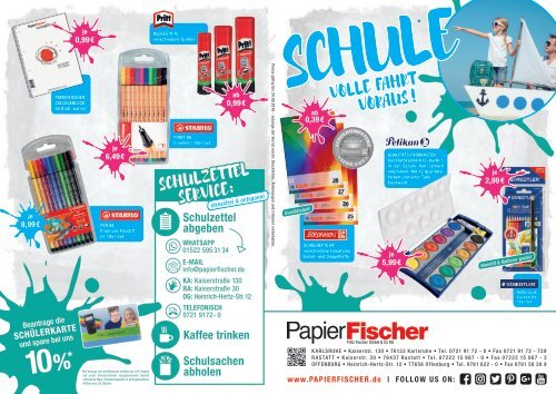 Schulstart 2016 bei PapierFischer Karlsruhe