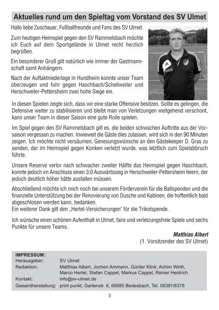 Offensiv: SV Ulmet gegen SV Rammelsbach