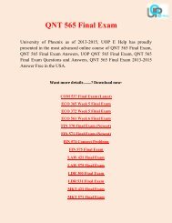 UOP E Help | QNT 565 & QNT 565 Final Exam Answers Free