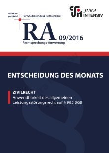 RA 09/2016 - Entscheidung des Monats