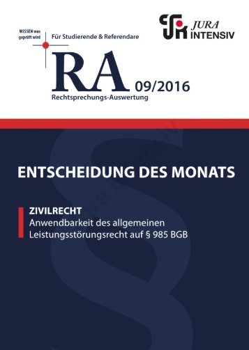 RA 09/2016 - Entscheidung des Monats