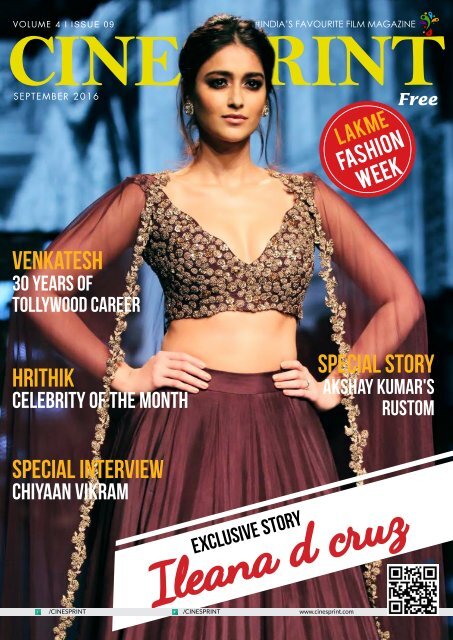 Cine Actor Ileana Free Sex Videos - Cinesprint Magazine September 2016