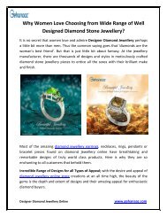 Why Women Love Choosing from Wide Range of Well Designed Diamond Stone Jewellery