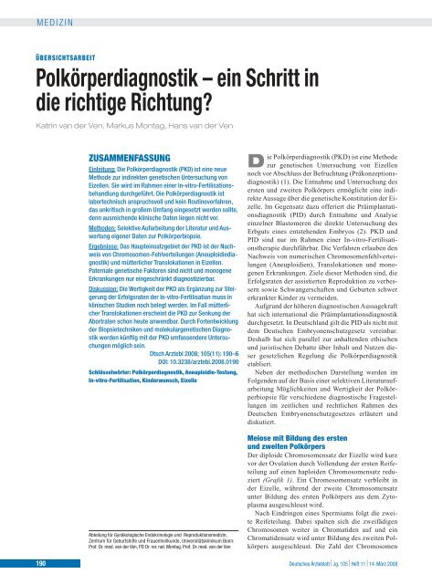 Polkörperdiagnostik – ein Schritt in die richtige Richtung?