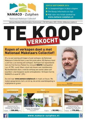 NAMACO Zutphen Woonmagazine, uitgave september 2016