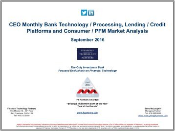 Platforms and Consumer / PFM Market Analysis