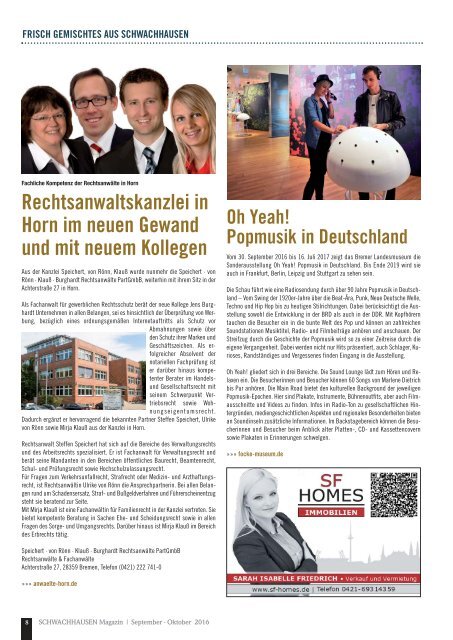 SCHWACHHAUSEN Magazin | September-Oktober 2016