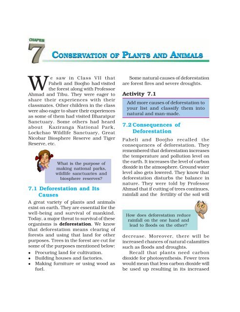 Conversation of plants and animals
